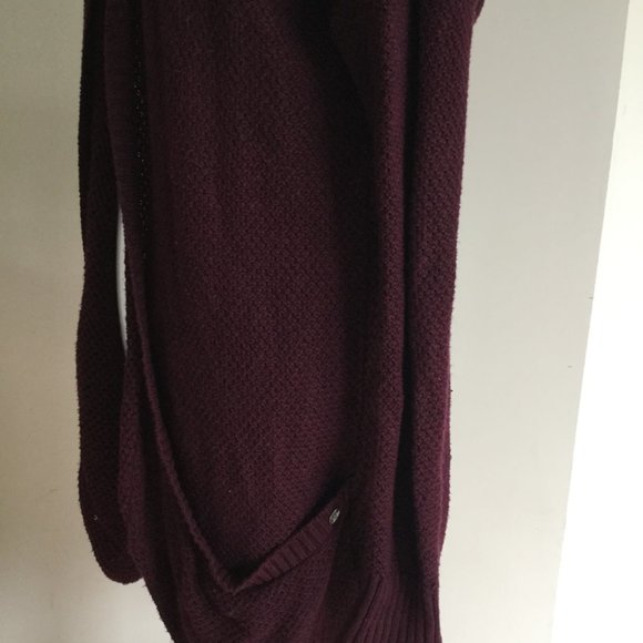 AE plum hooded tunic cardigan plum,  Medium American Eagle - Picture 3 of 4